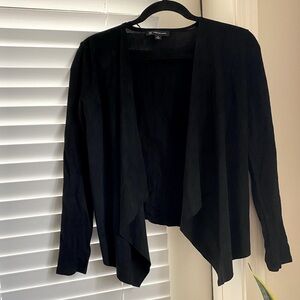 Black Suede Front Long Sleeve